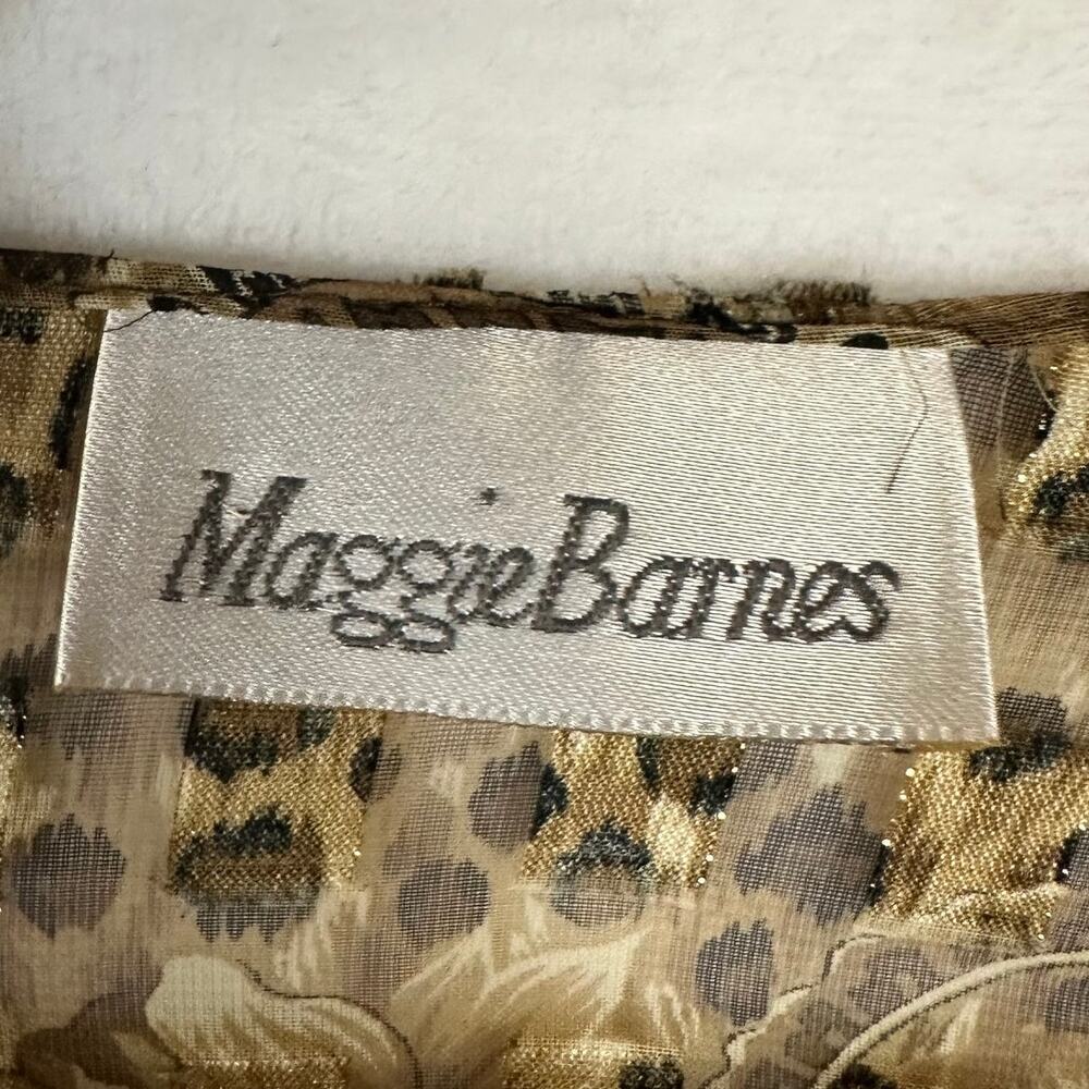 Vintage Maggie Barnes‎ Paisley Animal Print Clipdot Brown Flowy Cardigan Tied - Picture 6 of 9